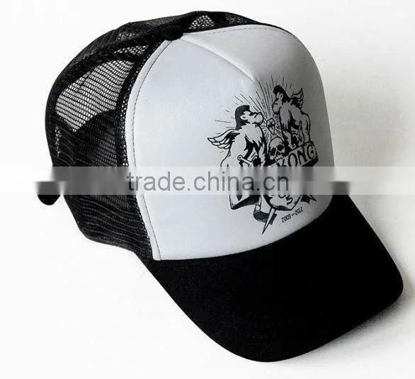 2013 summer 5 panel cotton and mesh printing snap back trucker cap
