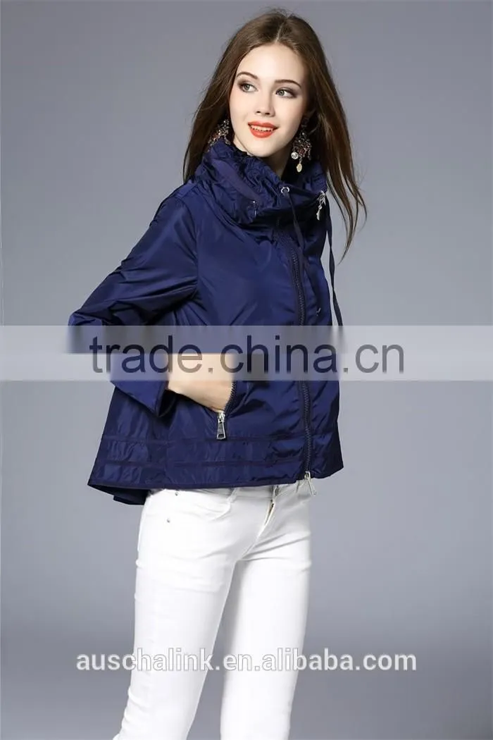 new style custom army green and navy nylon hoodie jacket cheap price