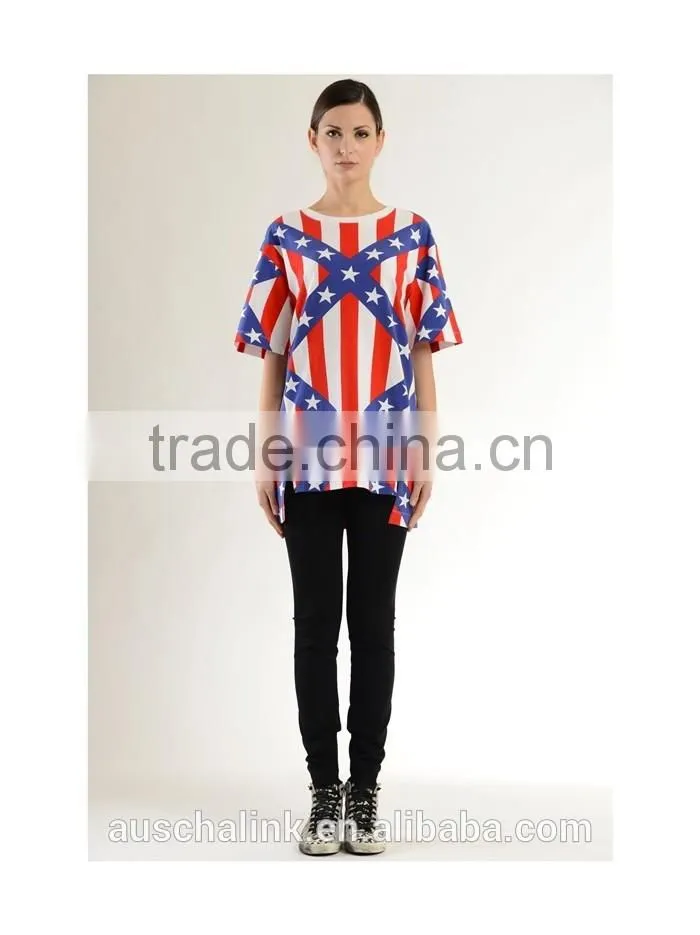 hot sale custom 100 combed cotton t-shirts with star printing
