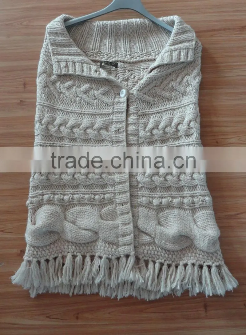Girls' Cable -Knit Sleeveless Kids Sleeveless Sweater (BKN1496)