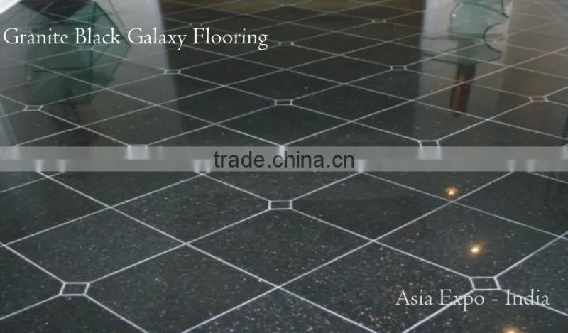 Indian Granite Black Galaxy Slab in 20 & 30 mm thickness with polished