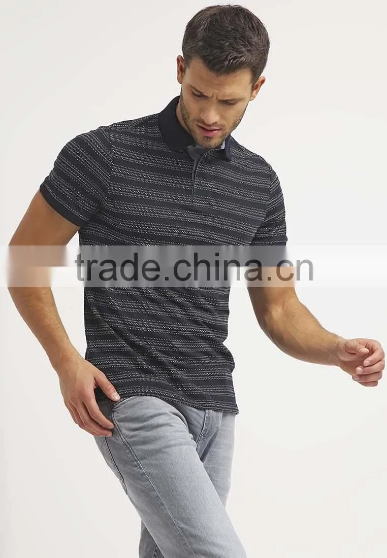 MGOO Summer Fashion Men Striped Polo Shirts 100% Cotton Short Sleeve Slim Fit Polo Shirt