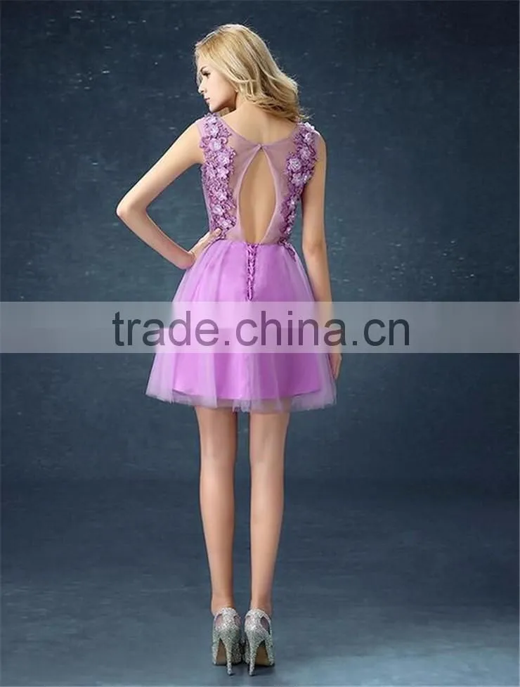 MGOO Embroidery Beaded Bridesmaid Dress Crystals Pearl Flower Formal Dress Mini Dress For Princess Party