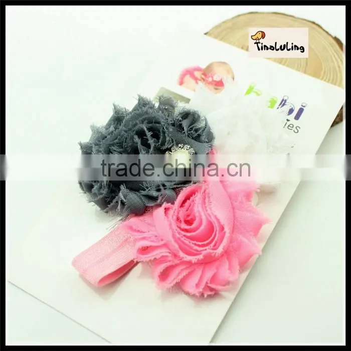 white black pink flowers baby hairband headwear 1.5X 36cm TLLC-49