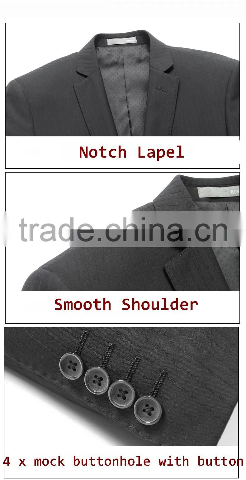 Casual Mens Formal Smooth Business Black 2-Button Suits