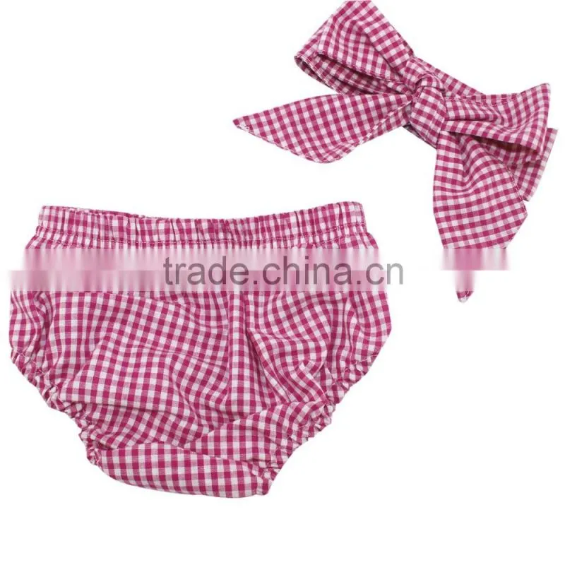 2016 Hot sale baby clothes summer casual white polka dots plain baby ruffle bloomer
