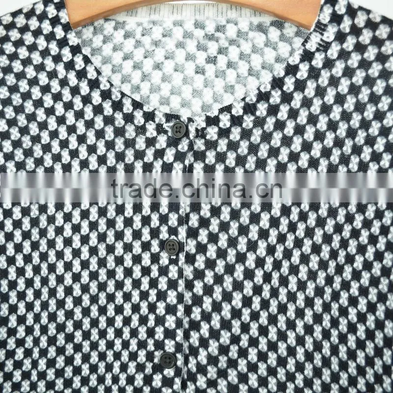 Print cardigan woolen kids knitted sweater designs for children