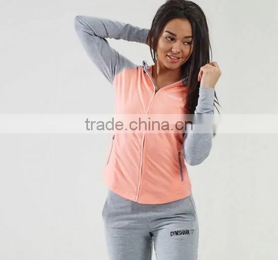2016 New Design Women Fit Zip Hoodie Gym Fitness Sweatshirts Women Yago Clothing