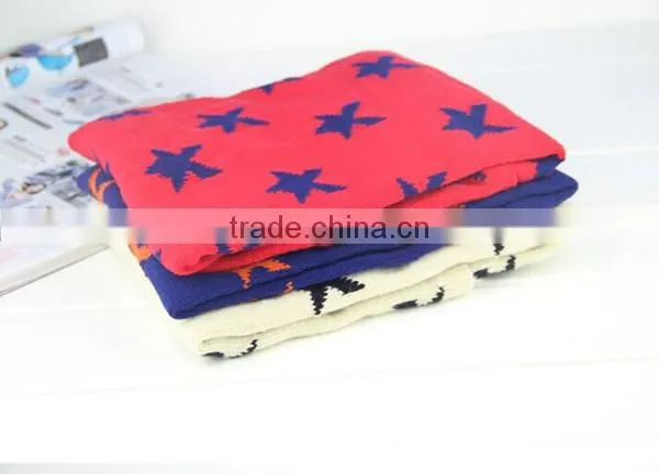 Korean style lovely winter warm acrylic five-pointed star pattern fashion baby scarf kids infinity scarf
