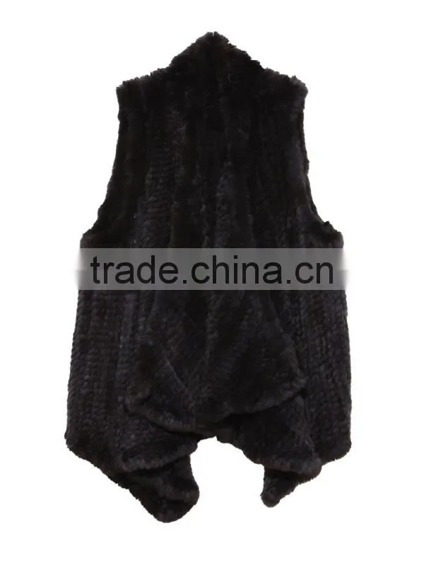 YR505 Wholesale Factory Genuine Rabbit Fur Material Top Quality Fur Vest