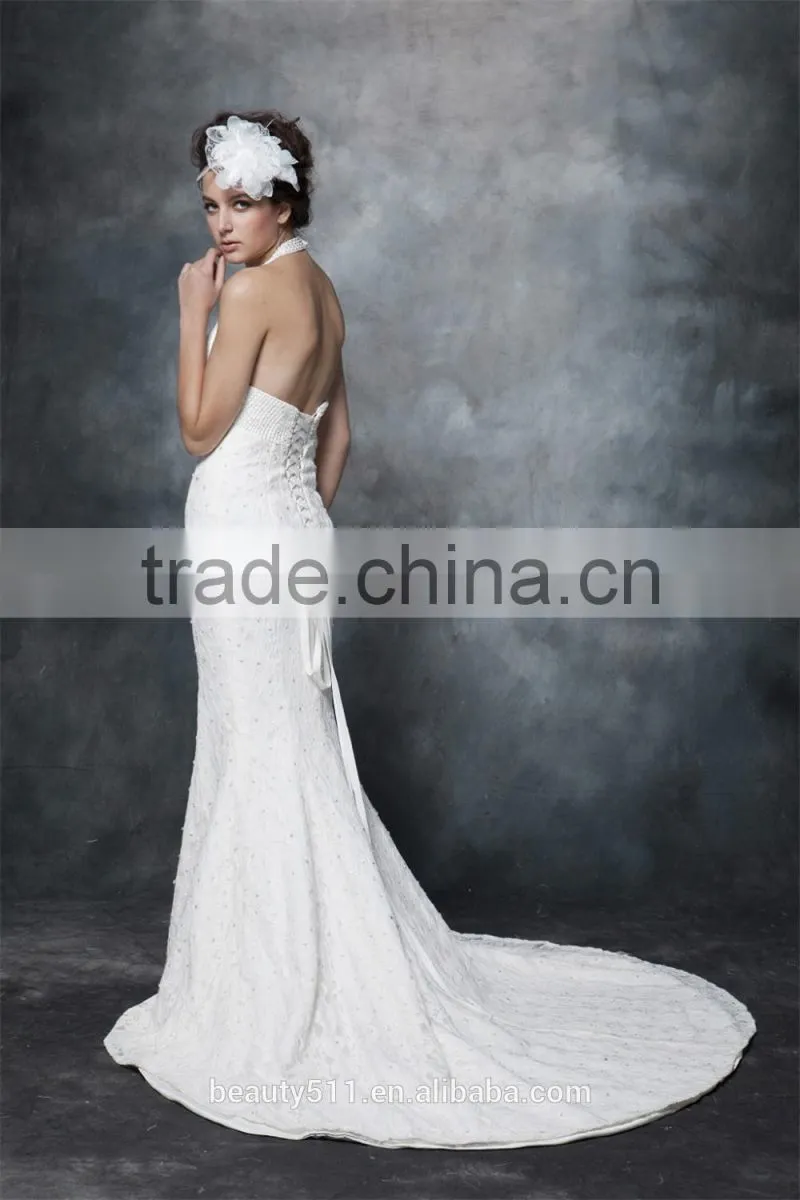Gorgeous Mermaid Halter Neck LACE Wedding Dress GOWN AS29102