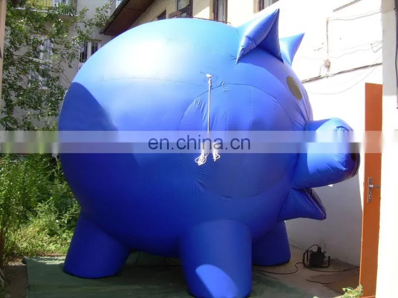 High quality Giant inflatable Blue pig model for outdoor promotion