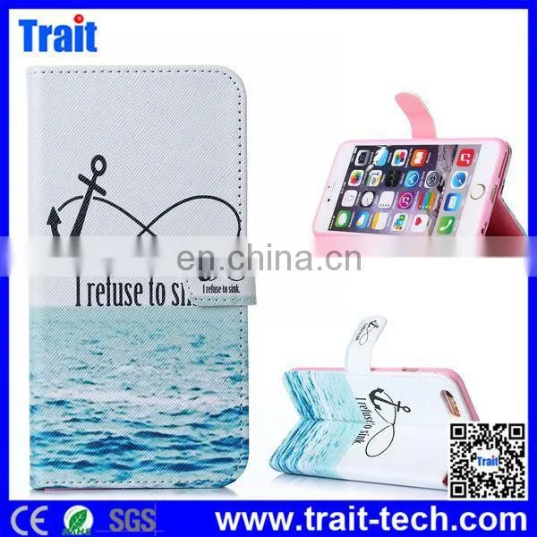 Smile English Letters Cross Texture Wallet Style Flip Case Cover Flip for iPhone 6 Plus 5.5 inch