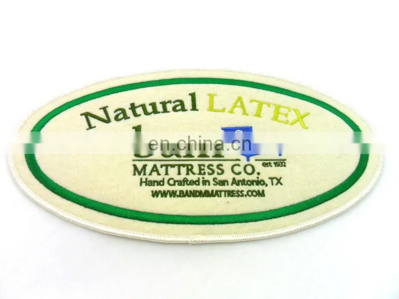 customized embroidery bedding labels, mattress patches