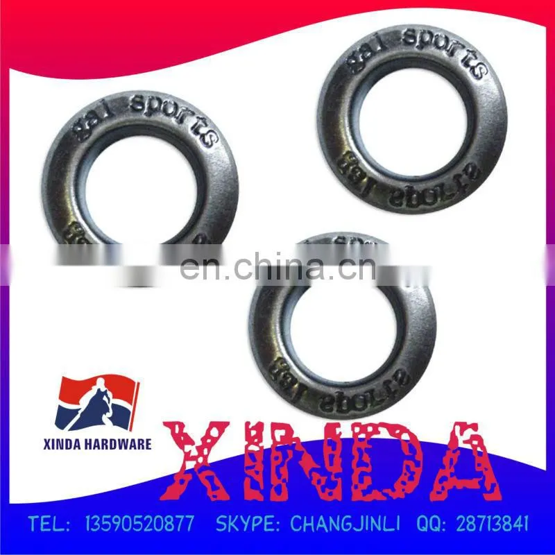 18mm brass eyelet, sank logo with plating finishing, various designs or colors accepted
