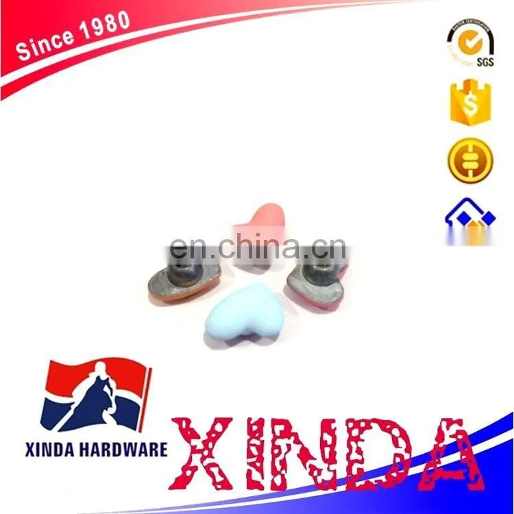 Heart shape metal rivets, metal rivets for garments