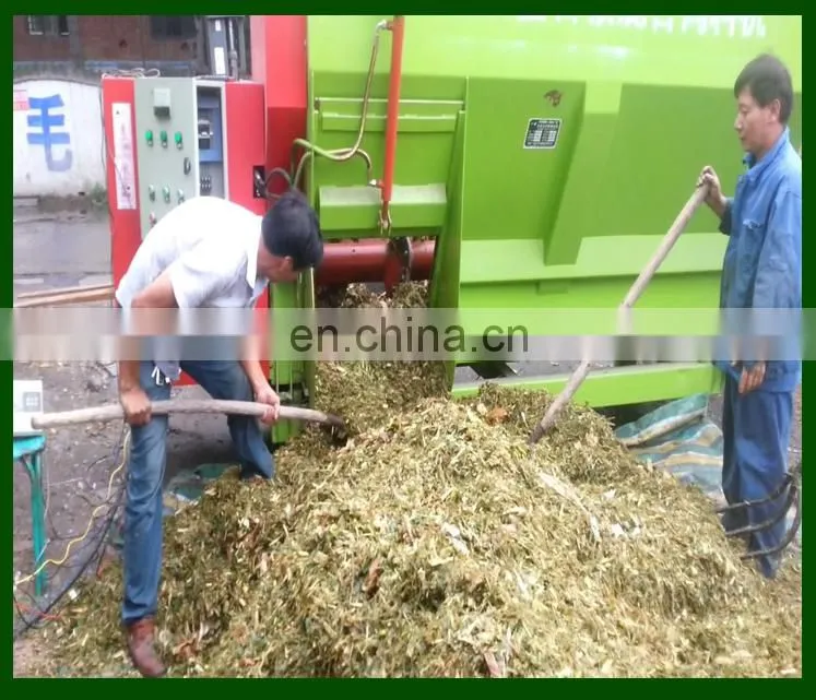 dairy farm horizontal and fixed cattle feed mixer