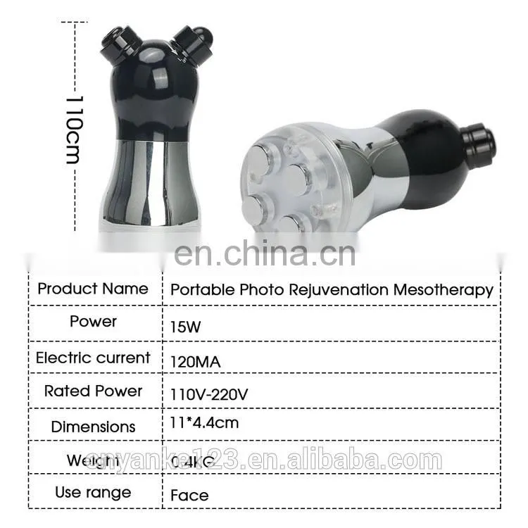 Handleheld Facial RF Radio Frequency No Needle Mesotherapy Mesoporation Skin Rejuvenation LED Photon Light Face Lift Massager