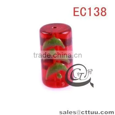 AAA 10mm Fashion Cylinder Red acrylic bead EC138(DIY)