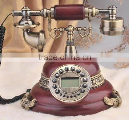 Wooden Antique Telephone , Old Fashion Phone