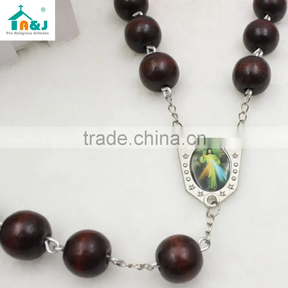 Big Wooden Bead Wall Rosary