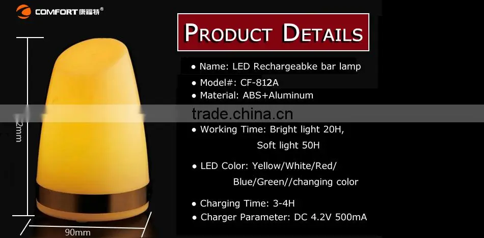 Alibaba wholesale rechargeable led bar lamp with long life battery CE Certification factory price