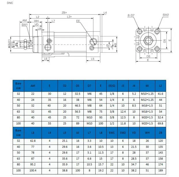 air cylinder dnc-63-500-ppv-a