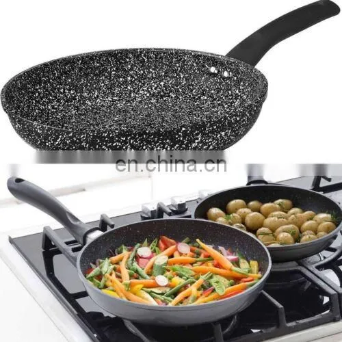Light Weight Non Stick Die Cast Aluminum Thick Bottom Marble Coating Round Frying Pan