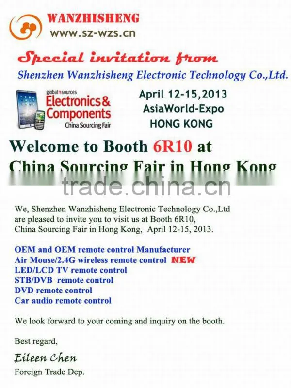 Ultra flexible Six-axis Gyro- Sensor Fly or Air Mouse /2.4G wireless remote control for Android system, PC, Smart TV and IPTV