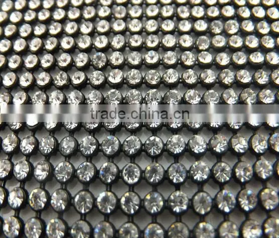Crystal strass Mesh with Black Base for Garments Decoration
