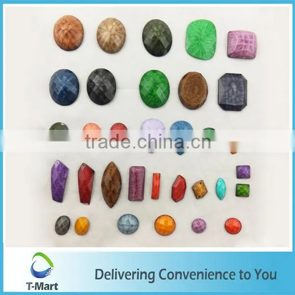 Charming flat back resin stones in oval