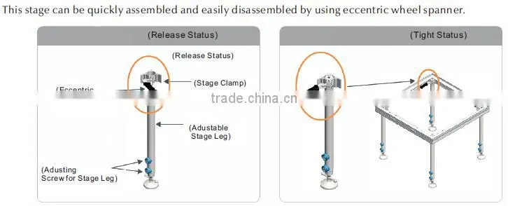 aluminum stage , folding outdoor concert stage, light stage for sale