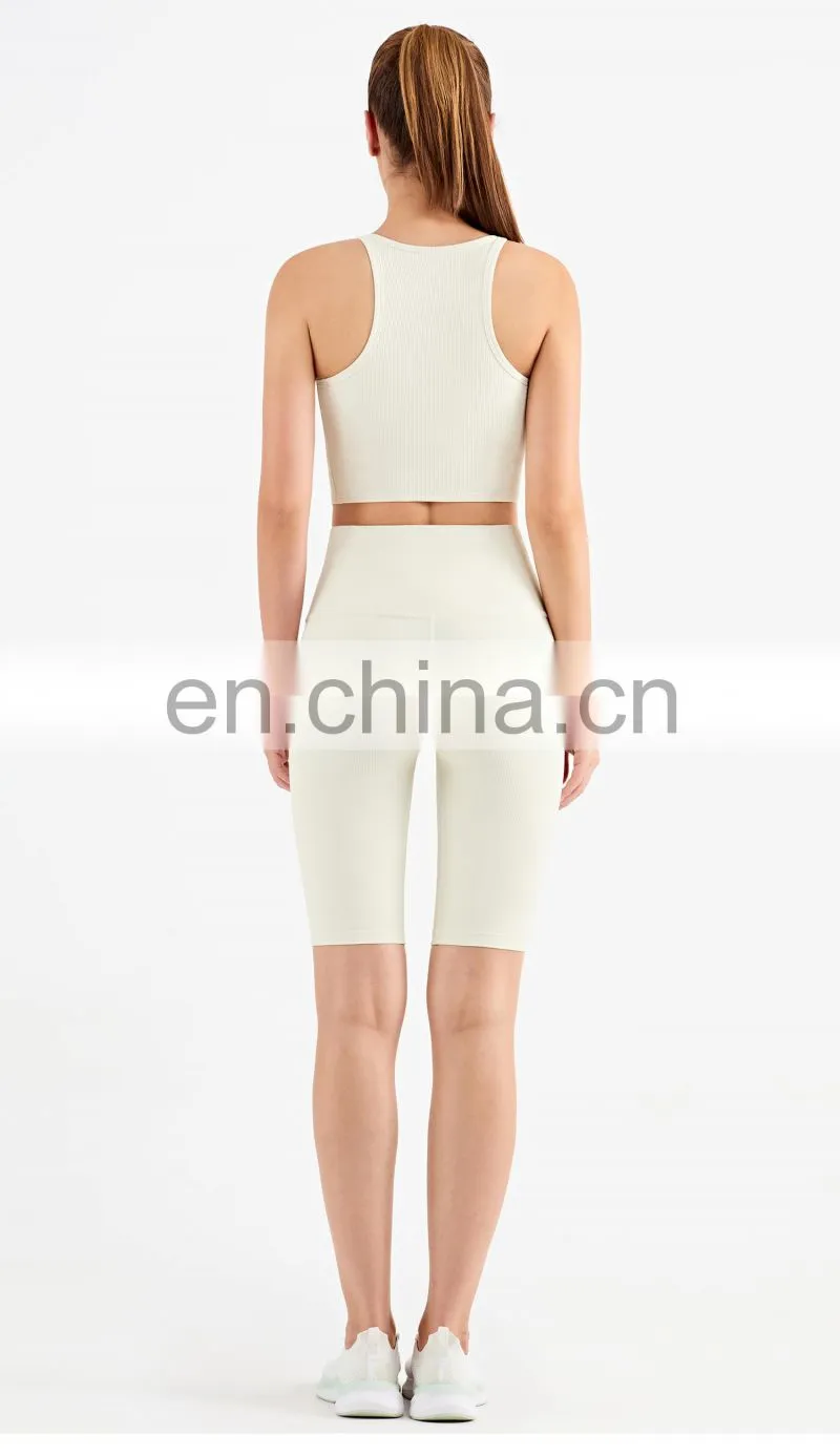 Wholesale New Sports Bra High Neck Support Ribber Clothing Women Active Wear Tops