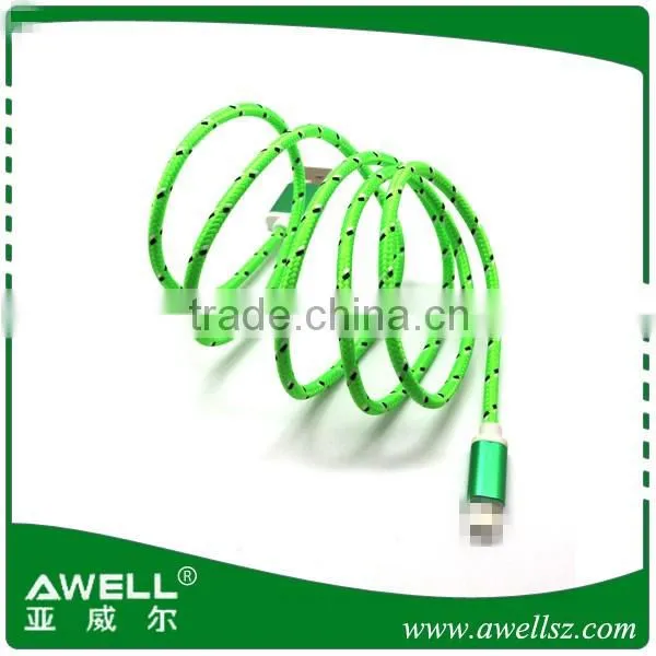 Manufacturer Nylon fabric braided micro usb cable,usb data cable, Colorful Fabric Nylon Braided usb cabel for charger