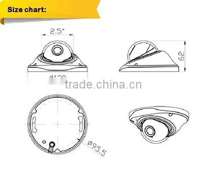 Sony image 1080p ahd dome camera 3.6mm fixed Lens ir mini dome camera with osd controller and utc function 2.0MP color Camera