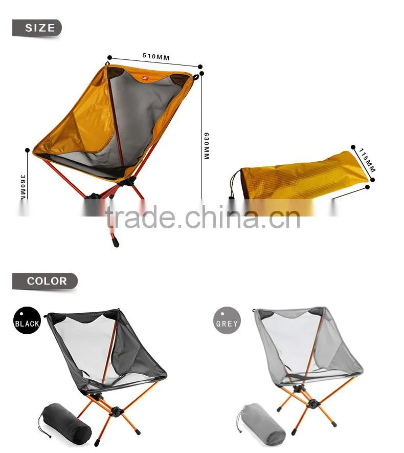 Lightweight 7075 Aluminum Outdoor Camping Hiking Fishing BBQ Traveling Folding Chair