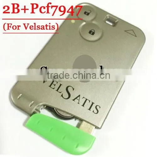 Best quality 2 Button Remote Card PCF7947 Chip For Renault Velsatis 433MHZ