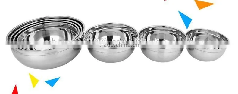 Mirror polishing stainless steel soup basin mixing salad bowls set
