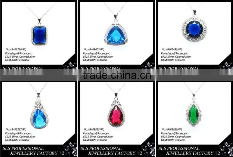 wholesale charm pendant 925 silver jewelry pendant for women roman aquamarine jewelry pendant