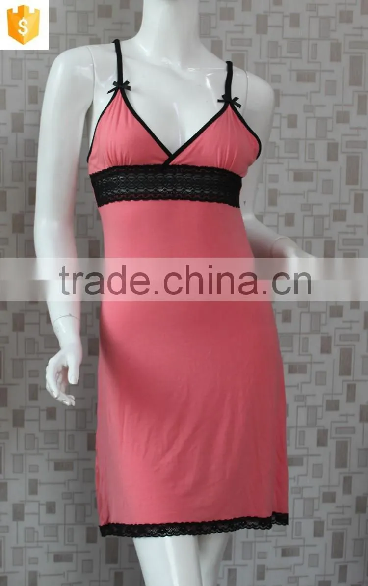 Red cotton sexy lace lady lingerie