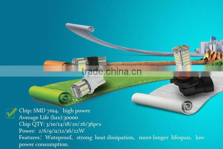 Hot selling smd t20 7014 chips flashing led car side light bulbs