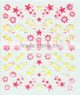 star and heart water transfer nail art stickers