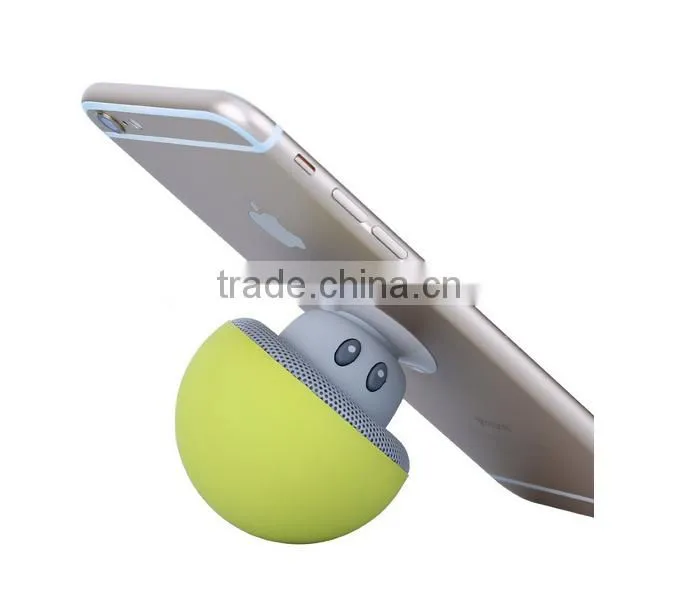 cartoon mushroom head sucker mini portable bluetooth speaker phone tablet bracket outdoor small acoustics For samsung iphone HTC