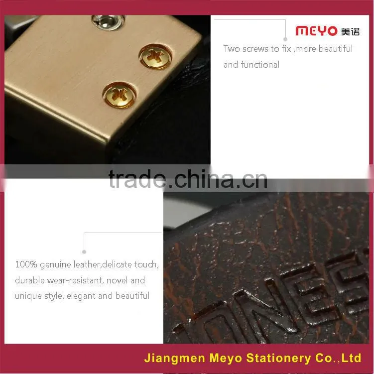2015 Novelty Hotel Advertising Gift Custom Modern Metal Genuine Leather Keychain MEYOKCB975