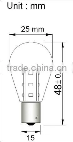 12V SMD 3528 ba15s 24v led for auto