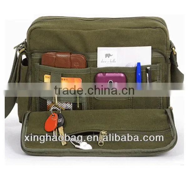 Cheap vintage adjustable canvas messenger bag