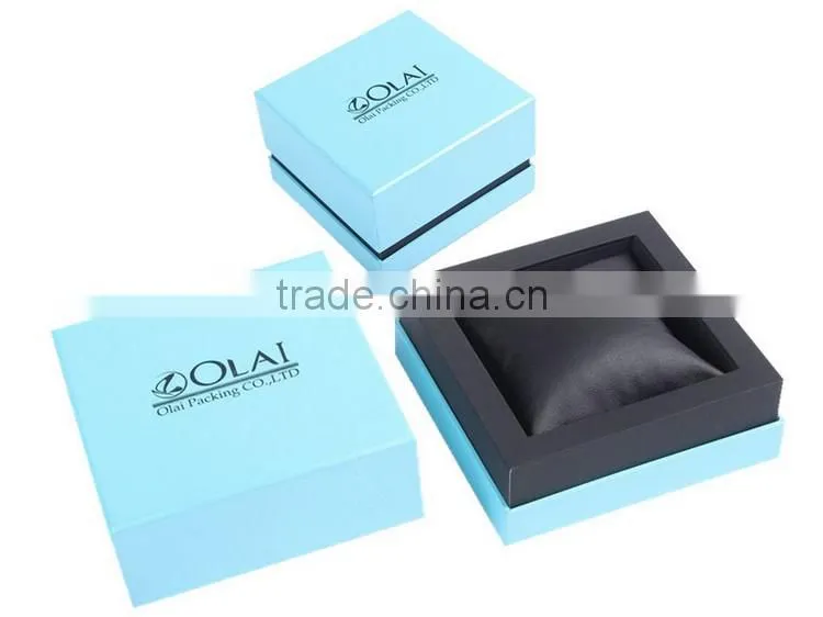 Color customized paper watch box with black pillow, Special Design Paper Card Board Box Wholesales Cheap Watch Gift Box