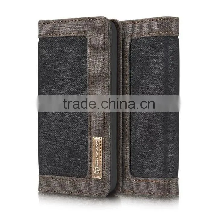 Caseme Jean series waterproof woven fabrics case for iphone SE/5/5S With inner card slot holder wallet flip case for iphone se