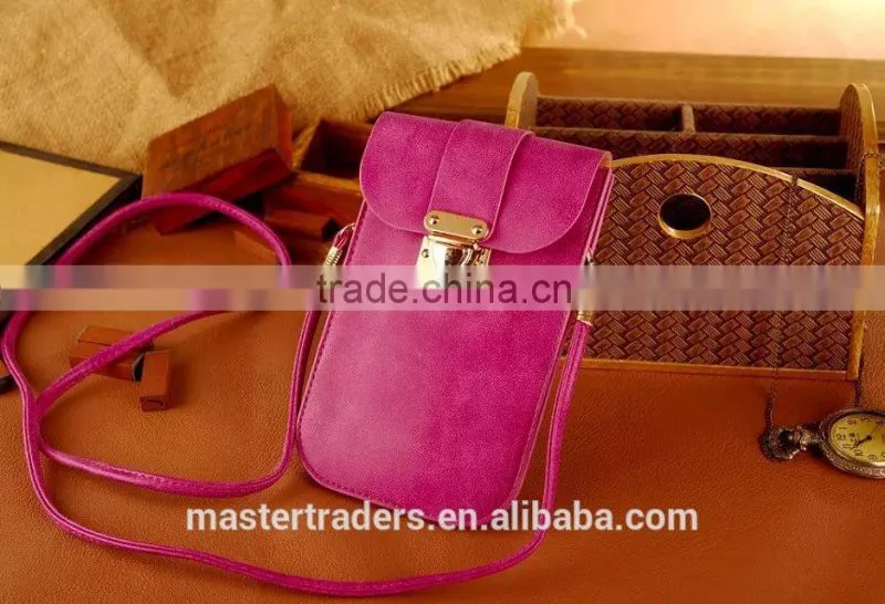 Universal Frosted PU Leather Bag Phone Bags With Metal Buckle For Mobile Phone For Samsung Galaxy S6 Edge MT-3874