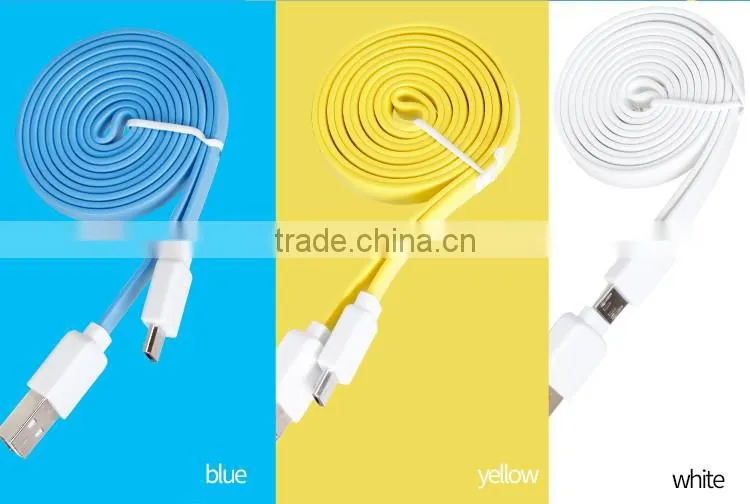GOLF fast charging USB flat cable for android phone quick charge and data noodle micro cable for android device